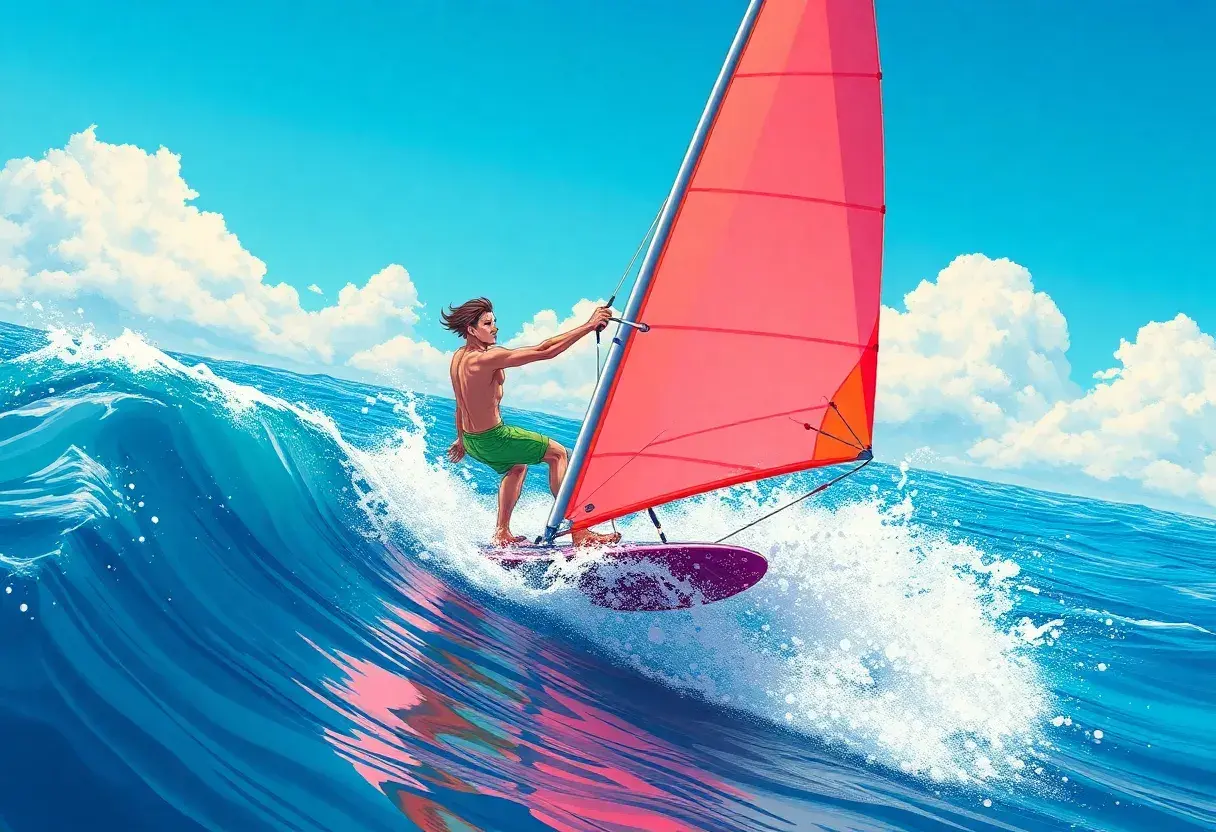 Man Windsurfing
